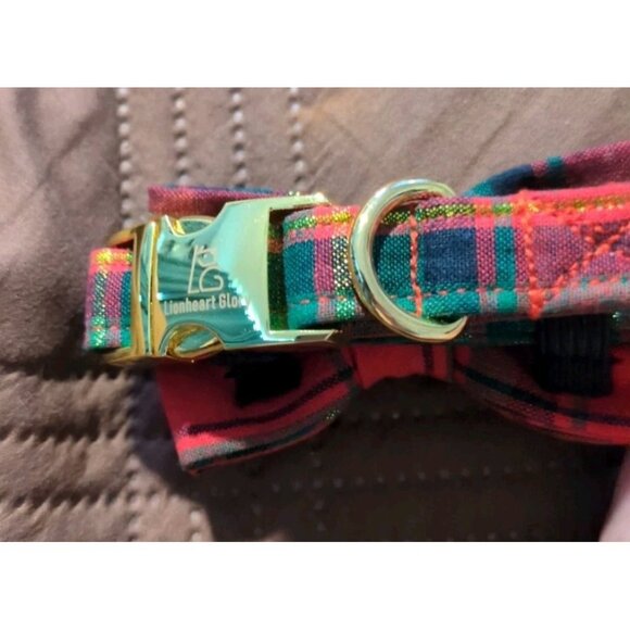 Lionheart glory Christmas Plaid Dog Collar, Dog Bow Collar Adjustable Small - Picture 10 of 10